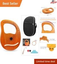 Elegant 16 String Metal Lyre Harp with Accessories Relaxing Musical Experience