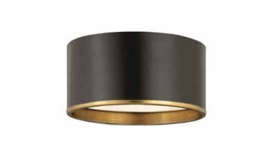 Z-Lite - Arlo - 2 Light Flush Mount Modern Fixture Black Gold New in Box