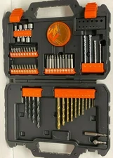 Black & Decker 79 Piece Project Kit Driver bits And Drill Bit Set With Case NEW