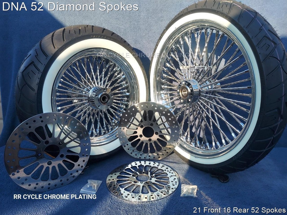 ハーレー DNA mammoth 52 diamond wheel タイヤ新品 DNA 52 Spoke Diamond Wheels 3 Rotor, Pulley Tire Harley Touring 09