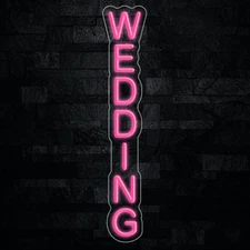 Wedding LED Neon Sign 5"L x 27"H #32877