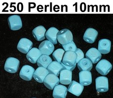 250 Wooden Beads Cube Beads Wood Blue Necklace Bracelet Beads 10mm