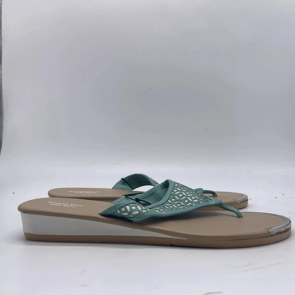 Chinelos anabela Simply Vera Vera Wang biqueira perfurada tamanho G (9-10) - Imagem 2 de 4