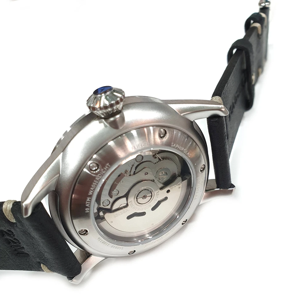 Reloj de pulsera Junkers para hombre 9.58.01.02 Flieger automático 1 21/32 pulgadas cuero, Foto 4 de 4