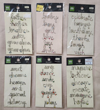 NEW Lot 6 Making Memories Details Wire Words FAMILY BABY CELEBRATE EMOTIONS -Z