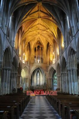 PHOTO  INTERIOR OF PERSHORE ABBEY THE NAVE OF PERSHORE ABBEY WAS DEMOLISHED AT T