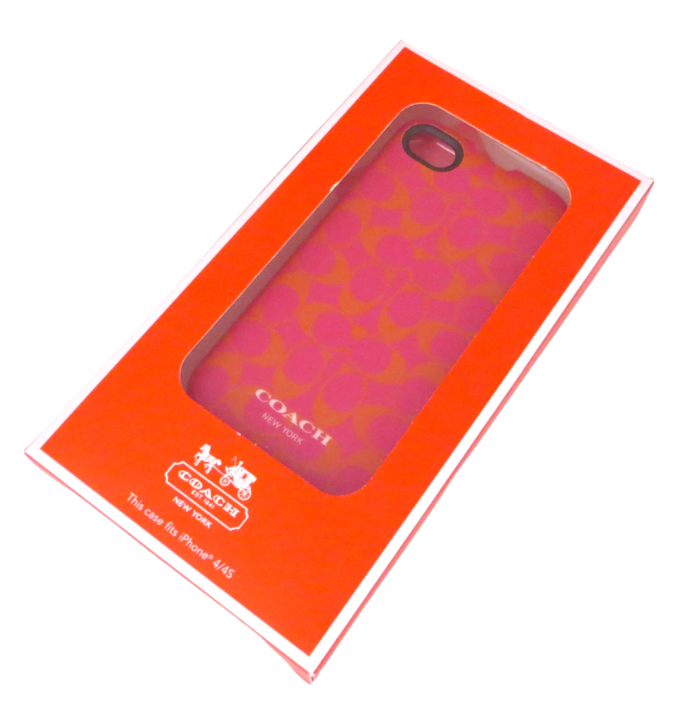 New Coach Fuchsia Pink and Orange Signature iPhone 4/4s 4 4s