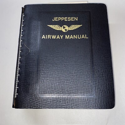 JEPPESEN AIRWAY MANUAL Pilot Leather Binder Book Maps Charts