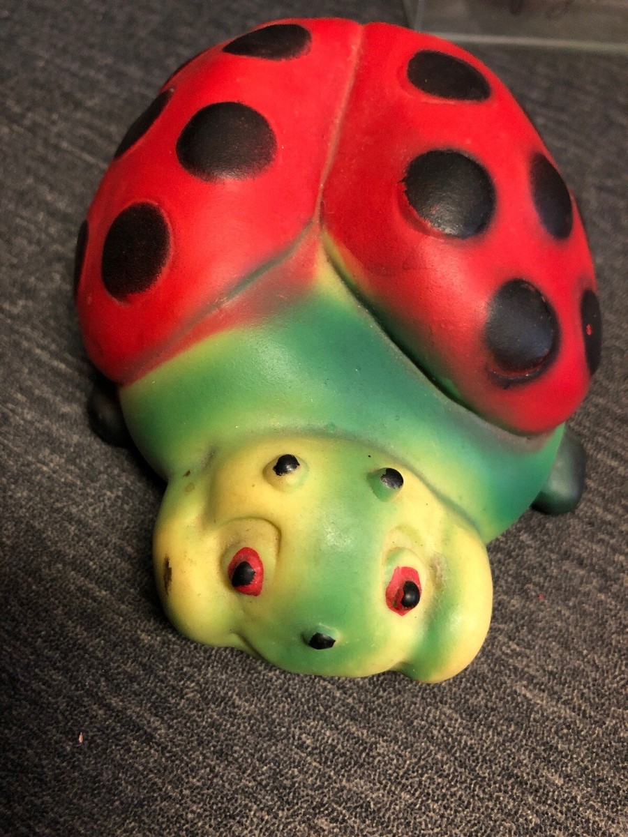 Vintage 1940's the Squeeze Toy Ladybug Fully Function Metal