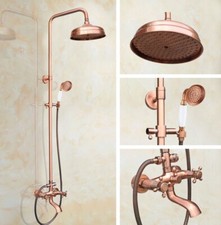 Set di rubinetto doccia da parete in rame rosso antico Rubinetto miscelatore manuale per bagno