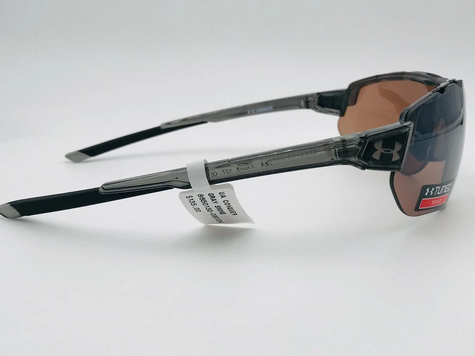 Gafas de sol Under Armour UA Conquer 8650132-030124 gris brillante afinadas carretera nuevas en caja Foto 3 de 4