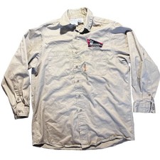 Rasco Fr Men  s Sz L Reg Flame Resistant 7.5 Oz Khaki Dress Shirt HRC 2 NFPA 2012