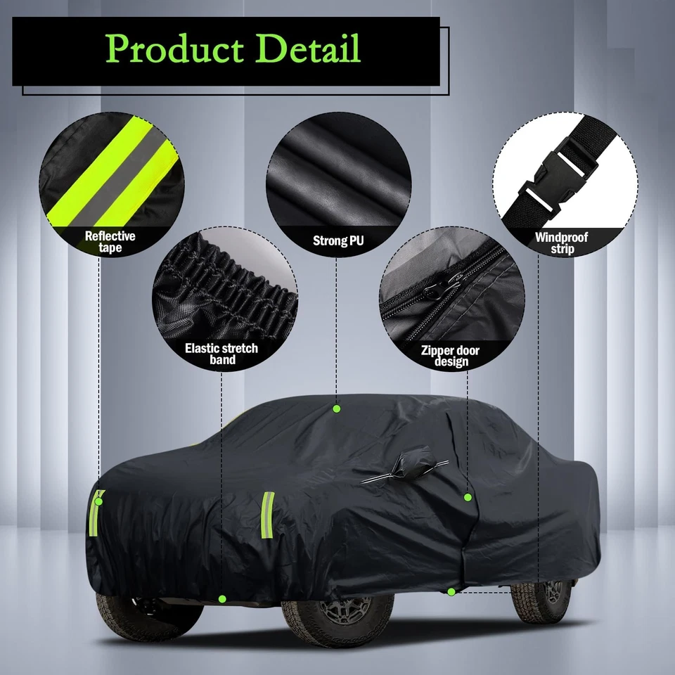 Waterproof Pickup Truck Car Cover Sun/Snow Dust UV Protector for Toyota Tacoma Foto 2 de 4