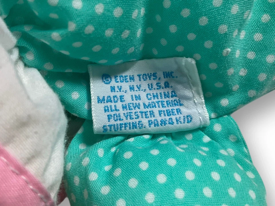 Juguete de colección Eden Clown peluche bebé sonajero hilo de lunares cabello azul agua 9" Foto 4 de 4