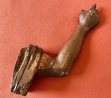 Ancien bras en bois sculpté XVIII 18 statue sculpture reliquaire