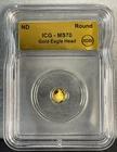 9999 Fine Gold Eagle Head 1/500th Oz Round - ICG MS70