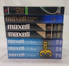 Maxell Lot Of 6 T-120 And 1 Fujifilm Blank VHS Video Cassette VCR Tapes Lot Of 7
