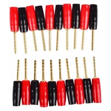 20 Pcs Speaker Pin Connectors 2mm Gold Plated Banana Plugs For Amplifiers