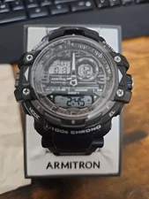 Armitron Sport Men's 20/5062BLK Analog-Digital Chronograph Black Resin Strap