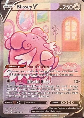 Pokémon Blissey V Full Art Ultra Rare Holo Card 183/198 Chilling Reign 250HP