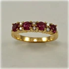 14k Yellow Gold Plated 2.10Ct Round Cut Lab-Created Ruby Engagement Wedding Ring