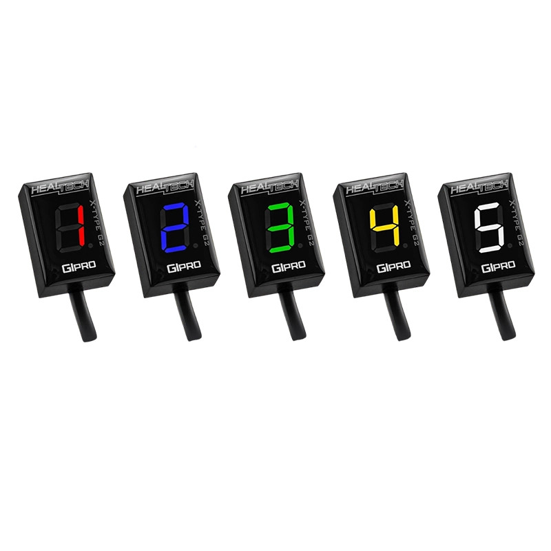 Indicateur rapport engagé GIpro X-type G2 HealTech électronique jaune moto