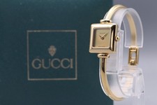 [Near MINT Full Set] Gucci 1900L Gold Square Quartz Ladies Watch Gold Dial JP