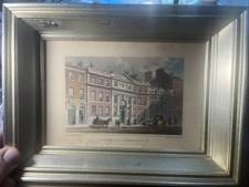 1840 Engraving of Drapers Hall Throgmorton St London (W/ Certificate) In Frame