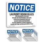 Laundry Room Rules For Residents Use Only OSHA Notice Sign, Decal 5 or 10 Pack