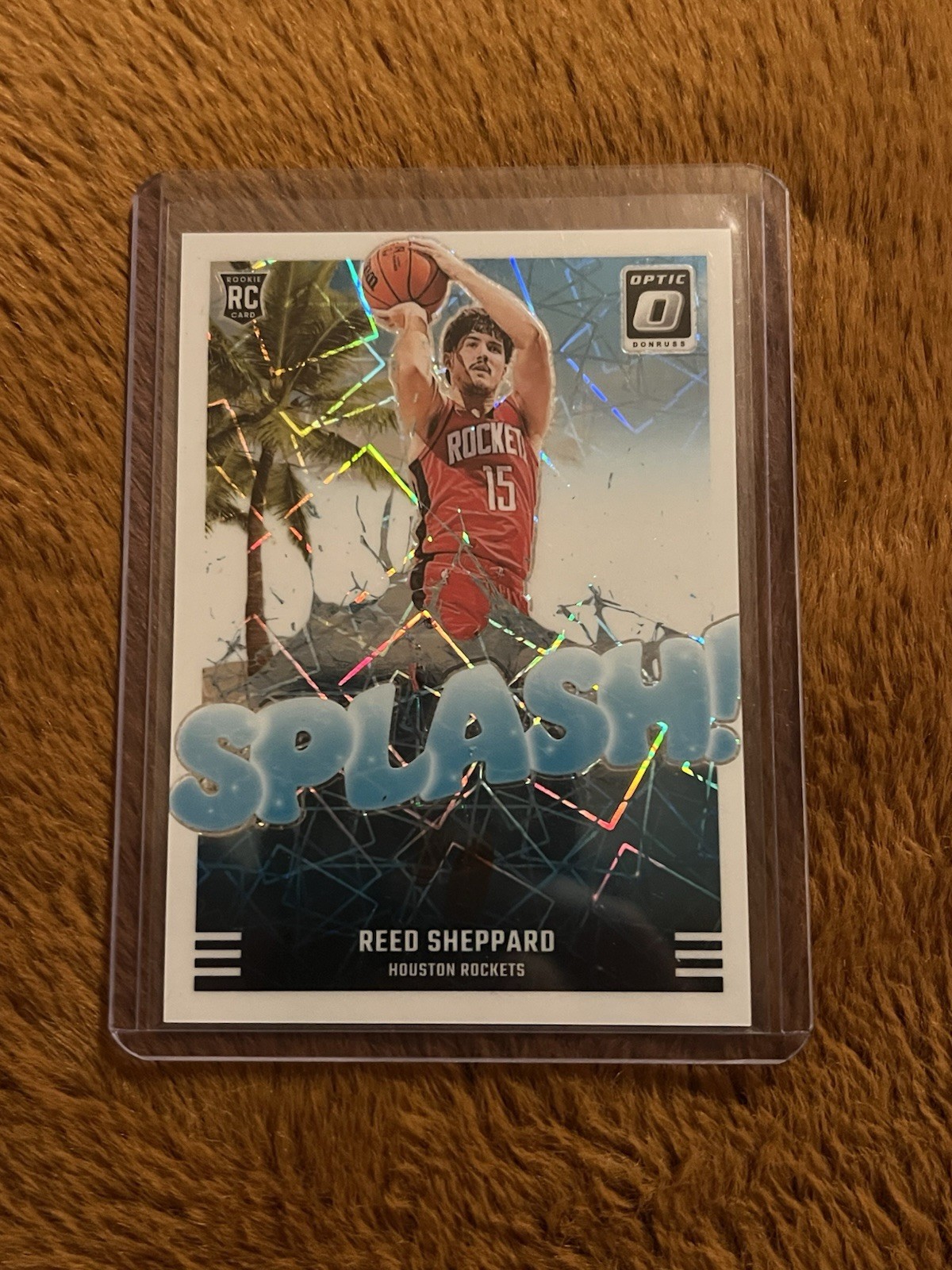 Reed Sheppard 2024-25 Panini Optic Basketball Splash White Velocity /59 RC