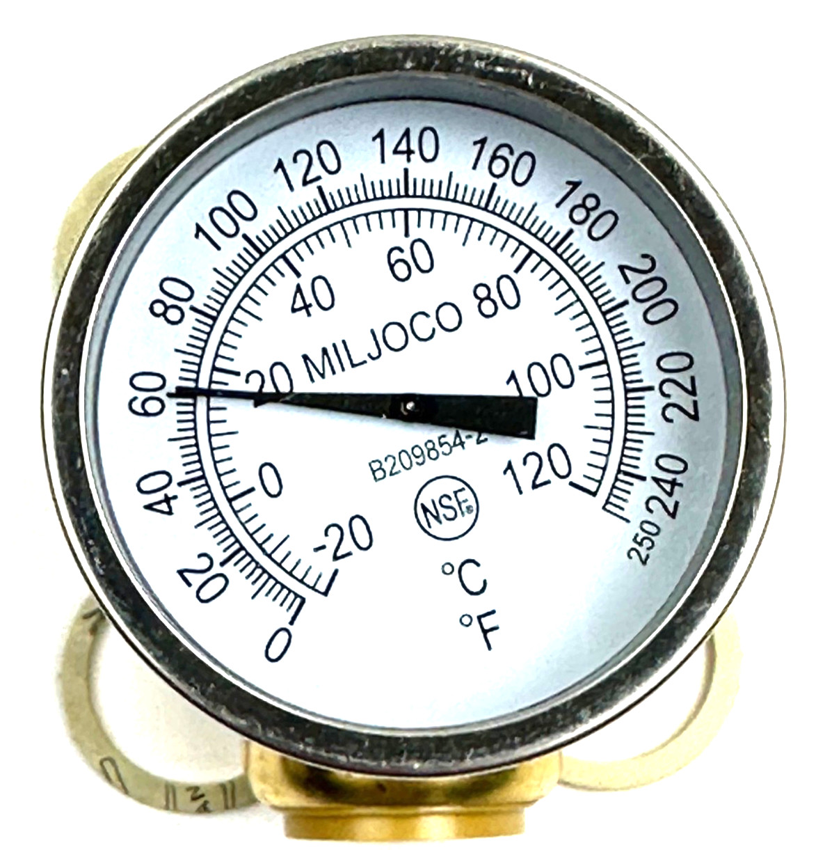 3/4" Inch Temperature Gauge Tee, Push to Connect Brass Plumbing Fittings 3/4 in.