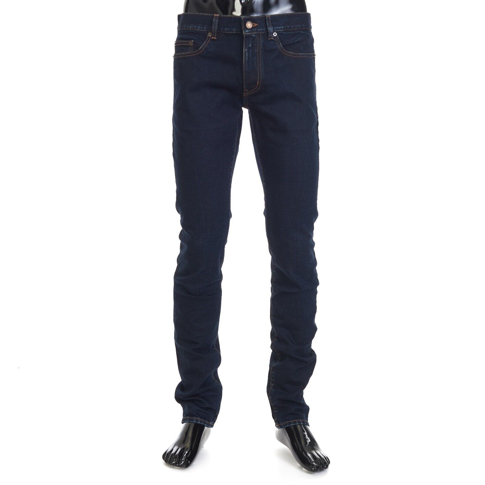 Jeans SAINT LAURENT PARIS 760$ blu scuro in cotone elasticizzato skinny...