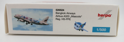 Herpa Bangkok Airways Airbus A320 Model - Mascots - 1:500 - 526524