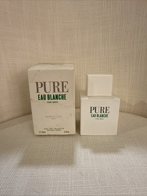 PURE Eau Blanche for Men by Karen Low 3.4oz EDT - RARE Cologne White Bottle