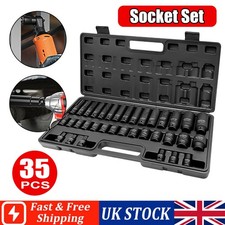 DEEP & SHALLOW IMPACT SOCKET Set 1/2" Drive 35pc 8mm-32mm Hex Sockets Set Tool