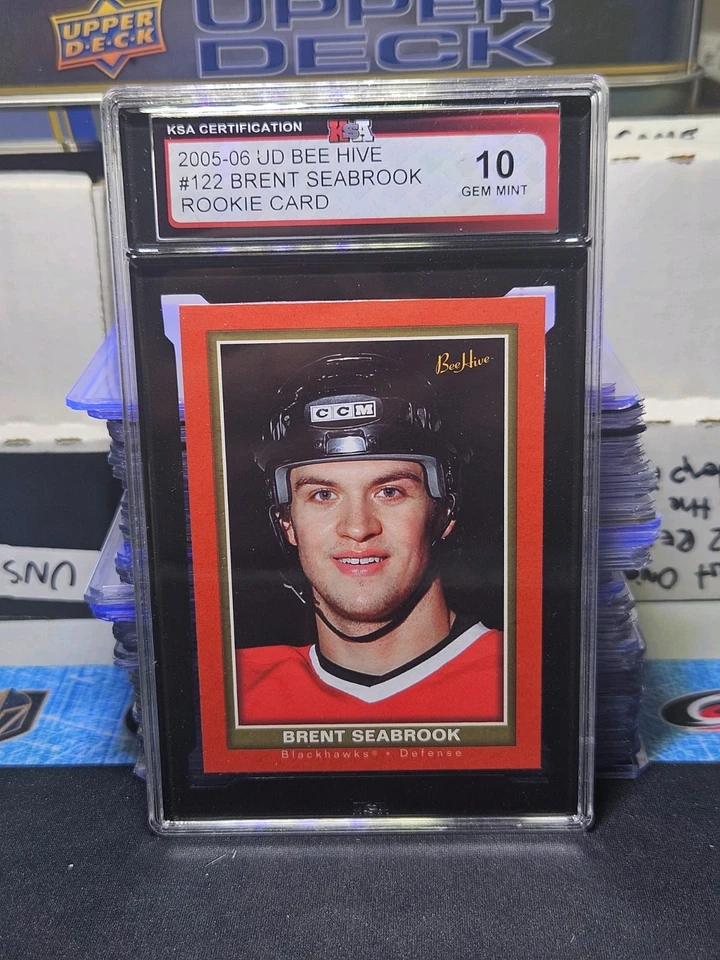 05-06 Upper Deck Bee Hive Brent Seabrook Rookie 🚨🚨🚨 KSA 10 Gem Mint - Image 3 of 3