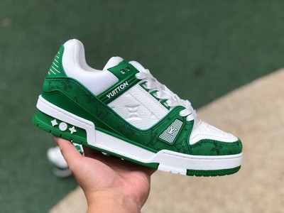 Louis Vuitton Trainer White and Green Monogram Denim 