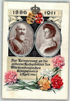 38100338 - signed Schnorr P. silver wedding of the royal couple 8.4.1911 nobility