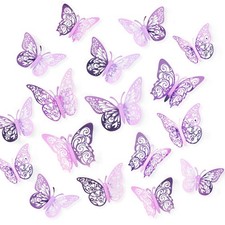72 Pcs Butterfly Decorations, 3 Sizes 3 Styles, 3D Butterfly Wall Decor, Part...