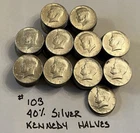 Kennedy 40% Silver 50C Half Dollar Coins 1966-69 Uncertified Lot of 103