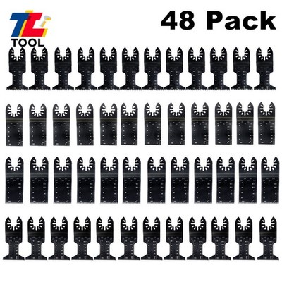 48 Pack Oscillating Multi Tool Saw Blades 24 Pcs 1-3/8 Inch & 24 Pcs 1-3/4 Inch