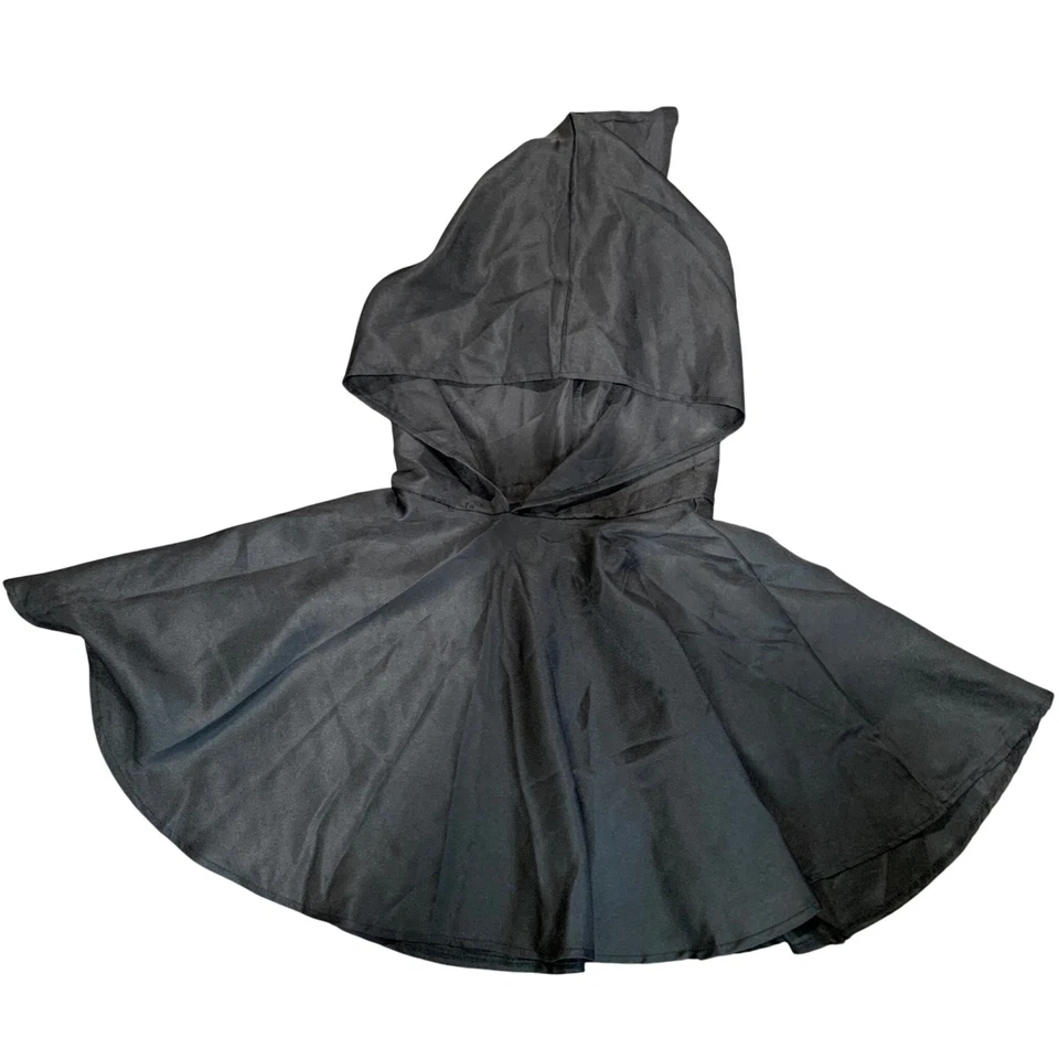 Mens Costume Robe with Hood Black Wizard Witch Cosplay Halloween Size Large Long - Image 2 of 4