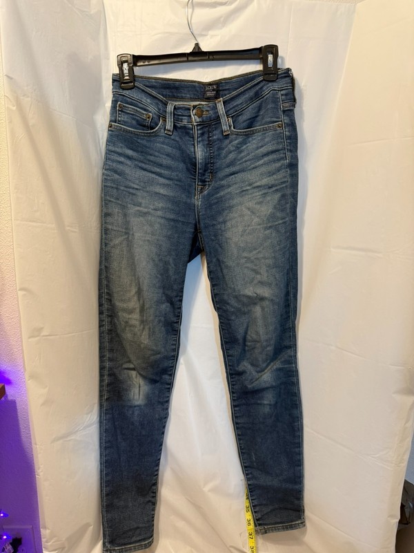 J.Crew High-Rise Skinny Jeans Size 26 Medium Wash Blue | Stretch Denim Whiskered
