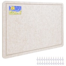 Bulletin Board, 24" x 18" Foldable Cork Board Felt Pin Boards with 30 Pushpin...