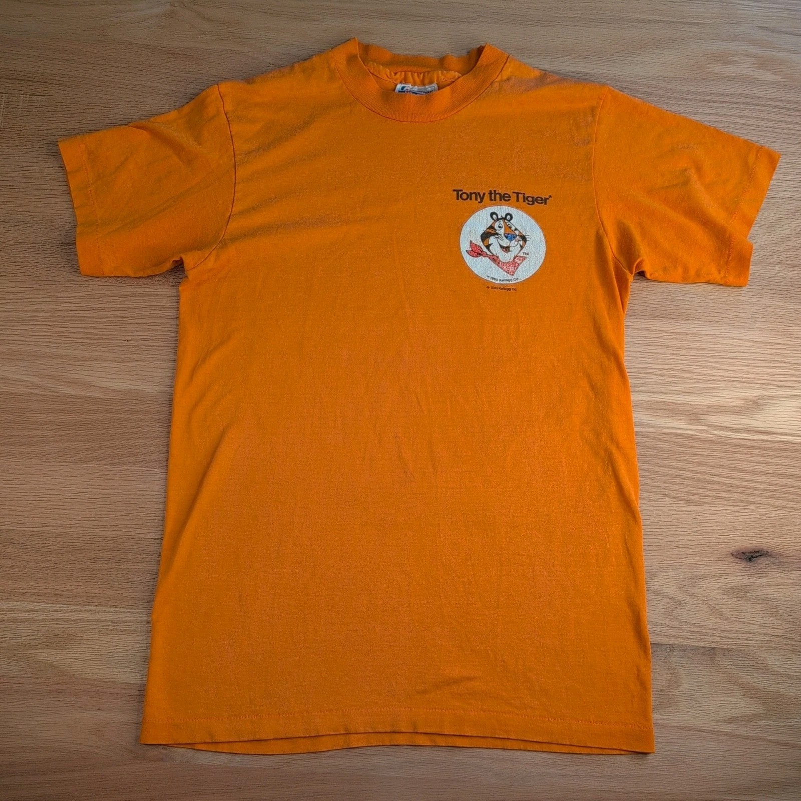 Vintage 1989 Tony the Tiger T-Shirt Graphic Tee Orange Kelloggs Men Womens S