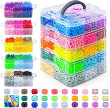 5250PCS Pony Beads 30 Assorted Colors Includes Glow in The Dark Bead, Kandi B...
