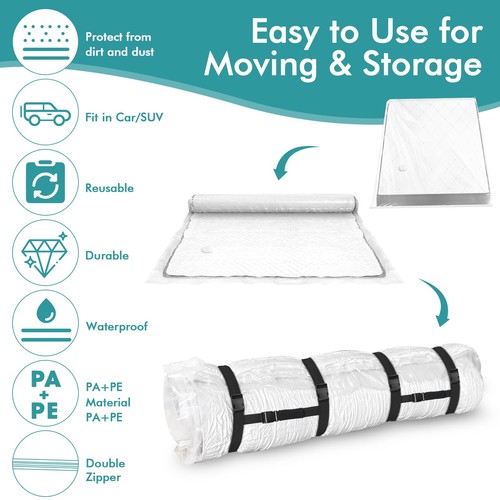 King/Cal-King Vacuum Storage Bag for Mattress with 4 Straps – Vacuum Seal Mat... - Picture 3 of 8