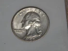 1955 D WASHINGTON QUARTER,   XF TO BU CONDITION slabbed ungraded silver