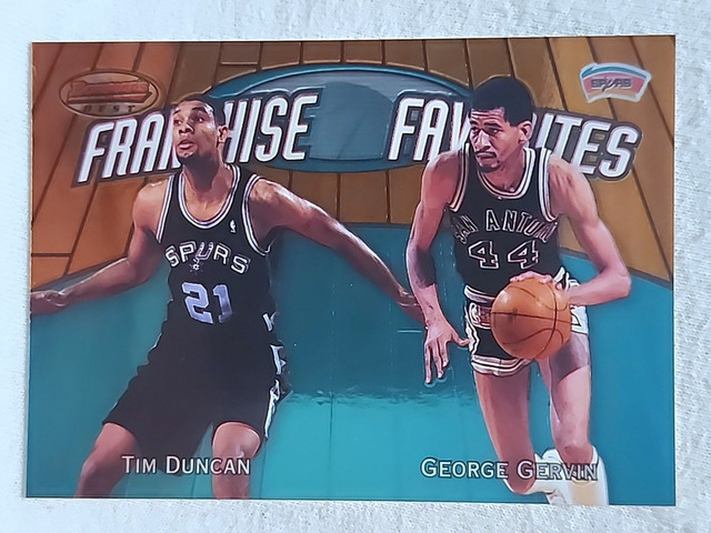 2000 Bowmans Best Franchise Favorites Tim Duncan George Gervin #FR1C San Antonio