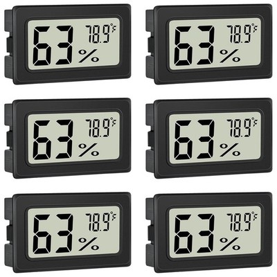 Mini Digital Thermometer Hygrometer Indoor Humidity Gauge 6-Pack Digital